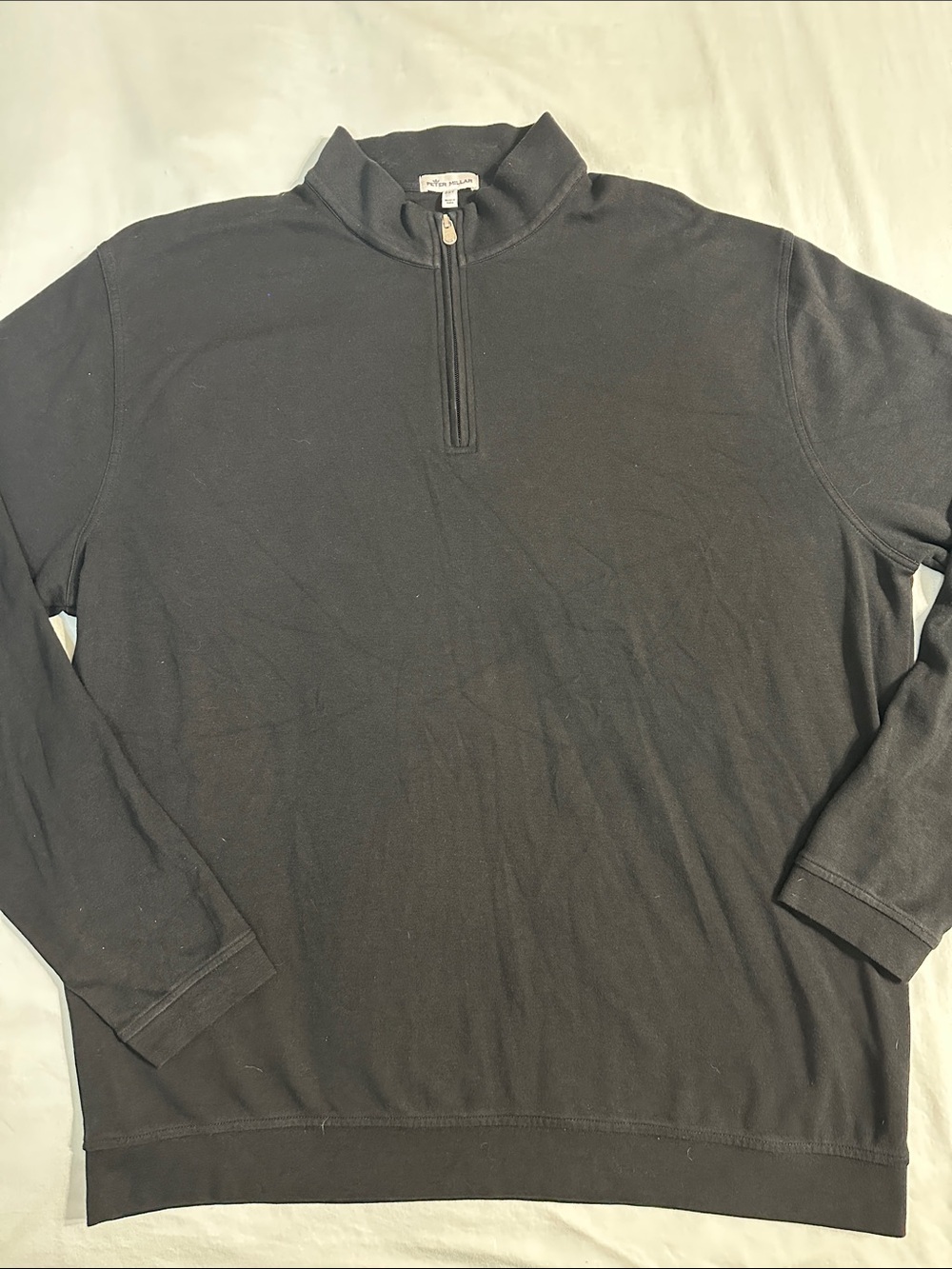 Peter Millar Men's Black Quarter-Zip Pullover Long-sleeve - XXL